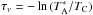 \hbox{$\tau_\nu=-\ln{(T_\mathrm{A}^*/T_\mathrm{C}})$}