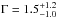 \hbox{$\Gamma=1.5_{-1.0}^{+1.2}$}