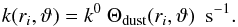 \begin{equation} \label{eq:k_r_theta_dust} k(r_i, \vartheta) = k^0 ~ \Theta_\text{dust}(r_i,\vartheta)~~ \text{s}^{-1}. \end{equation}