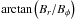 \hbox{$\arctan \left( B_r/B_{\phi} \right)$}