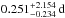\hbox{$0.251^{+2.154}_{-0.234}\,{\rm d}$}