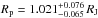 \hbox{$R_{\rm p}= 1.021_{-0.065}^{+0.076}\, \Rjup$}