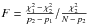 \hbox{$F=\frac{\chi^2_1\,-\,\chi^2_2}{p_2\,-\,p_1} / \frac{\chi^2_2}{N\,-\,p_2}$}