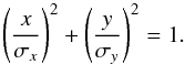 \appendix \setcounter{section}{1} \begin{equation} \left(\frac{x}{\sigma_{x}}\right)^2+\left(\frac{y}{\sigma_{y}}\right)^2 =1. \end{equation}