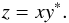 \appendix \setcounter{section}{2} \begin{equation} z=xy^*. \end{equation}