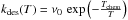 \hbox{$k_{\mathrm{des}}(T)=\nu_{0}\,\exp\left(-\frac{T_{\mathrm{chem}}}{T}\right)$}