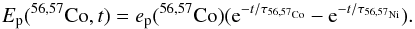 \begin{eqnarray*} E_\mathrm{p}(\colx,t)=e_\mathrm{p}(\colx)({\rm e}^{-t/\tau_{\colx}} - {\rm e}^{-t/\tau_{\nilx}}). \end{eqnarray*}