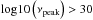 \hbox{$\mathrm{log10}\left(\nu_{\rm peak}\right) > 30$}