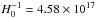 \hbox{$H^{-1}_0=4.58\times 10^{17}$}