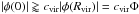\hbox{$|\phi(0)|\gtrapprox \cvir |\phi(\rvir)|=\cvir \Phi$}