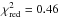 \hbox{$\chi^2_\mathrm{red} = 0.46$}