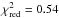 \hbox{$\chi^2_\mathrm{red} =0.54$}