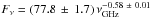 \hbox{$F_{\nu} = \left(77.8 \,\pm\, 1.7\right) \nu_{\mathrm{GHz}}^{-0.58 \, \,\pm \,\,0.01}$}