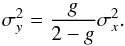 \appendix \setcounter{section}{1} \begin{equation} \label{cqfdg2g} \sigma_y^2 = \frac{g}{2-g} \sigma_x^2 . \end{equation}