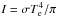 \hbox{$I=\sigma T_{\textrm{e}}^4/\pi$}