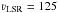 \hbox{$\varv{}_{\rm LSR} = 125$}