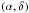 \hbox{$\left(\alpha,\delta\right)$}