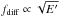 \hbox{$f_{\text{diff}} \propto \sqrt{E'}$}