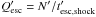 \hbox{$Q'_{\mathrm{esc}}=N'/t'_{\mathrm{esc,shock}}$}