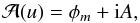 \begin{equation} {\cal A}(u) = \phi_{m} + {\rm i} A, \end{equation}