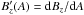 \hbox{$B_{z}'(A) = \mathrm{d}B_{z}/\mathrm{d}A$}
