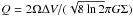 \hbox{$Q=2\Omega\Delta V/(\sqrt{8\ln 2}\pi G \Sigma)$}