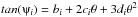 \hbox{$ tan(\psiup_{i})= b_i + 2c_i\theta + 3d_i\theta^2$}