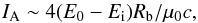 \begin{equation} \label{courant_total} I_{\rm A} \sim 4 (E_0 - E_{\rm i}) R_{\rm b} /\mu_0 c, \end{equation}