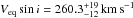 \hbox{$\vsini=260.3^{+19}_{-12}\,\kms$}