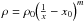\hbox{$\rho=\rho_0 \Bigl(\frac{1}{x}-x_0\Bigr)^m$}