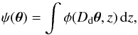 \begin{equation} \psi(\vec\theta) = \int\phi(D_\mathrm{d}\vec\theta, z)\,\d z, \label{eq:lensing_potential} \end{equation}