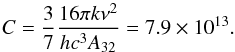 \begin{equation} \left[\frac{N_{\rm 13CO}}{\rm cm^{-2}}\right] = C T_{\rm exc} \int \tau^{13}(\nu){\rm d}\nu \left[ \frac{{\rm e}^{\frac{2h\nu}{kT_{\rm exc}}}}{{\rm e}^{\frac{h \nu}{k T_{\rm exc}}}-1} \right], \label{eq:N13} \end{equation}