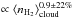\hbox{$\propto \langle n_{\rm H_2} \rangle _{\rm cloud}^{0.9\pm22\%}$}