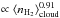 \hbox{$\propto \langle n_{\rm H_2} \rangle _{\rm cloud}^{0.91}$}