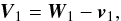 \begin{equation} \vec{V}_{1}=\vec{W}_{1}-\vec{v}_{1}, \label{V_rel1} \end{equation}