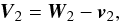 \begin{equation} \vec{V}_{2}=\vec{W}_{2}-\vec{v}_{2}, \label{V_rel2} \end{equation}