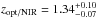 \hbox{$z_{\rm opt/NIR}=1.34^{+0.10}_{-0.07}$}