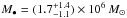 \hbox{$M_{\bullet}\,\!=\,\!(1.7 ^{+1.4}_{-1.1})\,\!\times\,\!10^6\,M_\odot$}