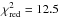 \hbox{$\chi_{\rm red}^2=12.5$}