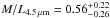 \hbox{$M/L_{4.5\,\mu\rm m} = 0.56^{+0.22}_{-0.26}$}
