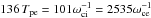 \hbox{$136\,T_\mathrm{pe} = 101\omega_\mathrm{ci}^{-1} = 2535\omega_\mathrm{ce}^{-1}$}