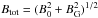 \hbox{$B_\mathrm{tot} = (B_0^2 + B_\mathrm{G}^2)^{1/2}$}