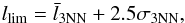 \begin{equation} \centering l_{\rm lim} = \bar{l}_{\rm 3NN} + 2.5 \sigma_{\rm 3NN} , \end{equation}