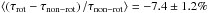 \hbox{$\left\langle \left(\tau_{\mathrm{rot}}-\tau_{\mathrm{non-rot}}\right)/\tau_{\mathrm{non-rot}}\right\rangle =-7.4\pm1.2\%$}