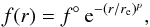 \begin{equation} \label{equ:diss_SiO} f(r) = f^\circ \,{\rm e}^{-(r/r_{\rm e})^p}, \end{equation}