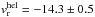 \hbox{$v^{\rm hel}_{\rm r} = -14.3\pm0.5$}