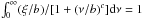 \hbox{$\int_0^\infty (\xi/b)/[1+(\nu/b)^c] {\rm d}\nu = 1$}