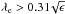 \hbox{$\lambda_{\rm e}> 0.31\!\sqrt{\epsilon}$}