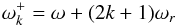 \appendix \setcounter{section}{1} \begin{eqnarray*} \omega_k^+=\omega+(2k+1)\omega_r \end{eqnarray*}