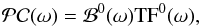 \begin{equation} \label{eq:tffit1} \mathcal{PC}(\omega) = \mathcal{B}^{0}(\omega) {\rm TF}^{0}(\omega), \end{equation}